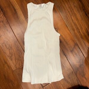 7 for all mankind Cream Ribbed Tank Top size large
